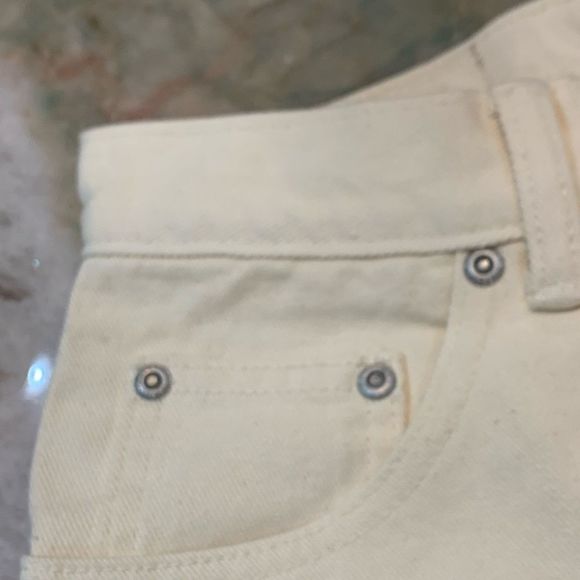 Vtg La Blues High Waisted Ivory/Cream Denim Mom Jeans Sz Vtg 8 Euc - Picture 8 of 10